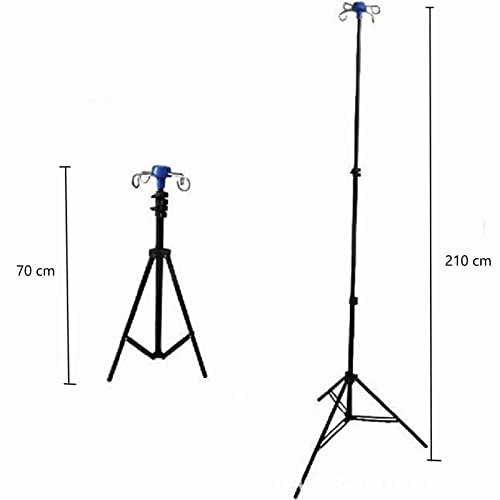 Portasueros Portátiles, Soporte de goteo de altura ajustable de acero inoxidable, Soporte de infusión de soporte intravenoso portátil con 4 ganchos para atención domiciliaria y clínica de ancianos