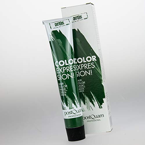 PostQuam - Mascarilla Color Expression, Tinte temporal de pelo - Color Verde - Pack de 3 unidades - 60 gr