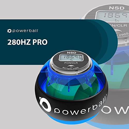 Powerball 280Hz Pro Bola Giroscópica de Ejercicio - Refuerza el Agarre y Alivia el Dolor de Brazos y del Muñecas