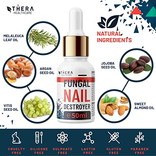 Prima Tratamiento de hongos para las uñas Fungal Nail Destroyer, Apto para Hongos Uñas Pies y Manos | Contiene Aceite del Arbol de Te y Aceite de Argán | 30ml | Lima y Cepillo de Uñas Gratis.