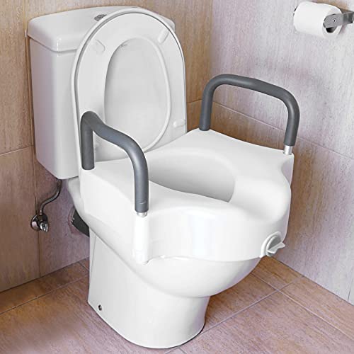 PrimeMatik - Elevador de Inodoro WC con reposabrazos para váter y baño