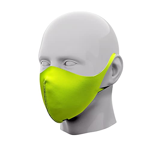 PRINT TODAY Mascarillas Neopreno Reutilizable Color Amarillo | Homologada | Medida: 13,5x16 cm (talla S) |Pack 2 Unidades.