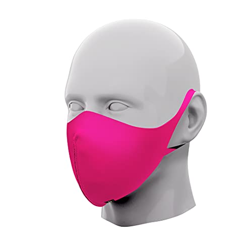 PRINT TODAY Mascarillas Neopreno Reutilizable Color Rosa | Homologada | Medida: 13,5x16 cm (talla S) |Pack 2 Unidades.