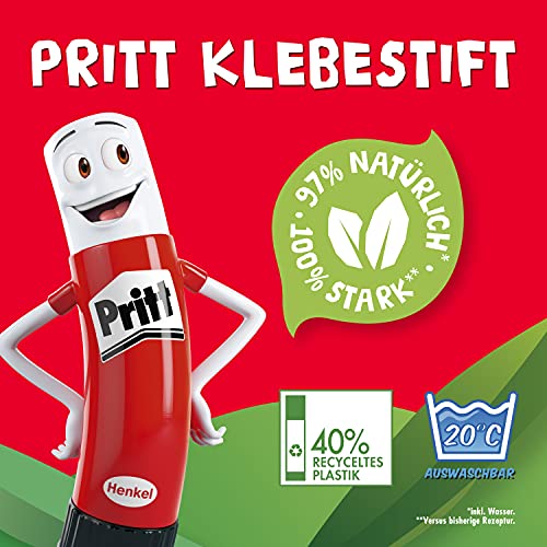 Pritt Barra Adhesiva, pegamento infantil seguro para niños para hacer manualidades, cola universal de adhesión fuerte para estuche escolar y oficina, 4x22 g Pritt Stick