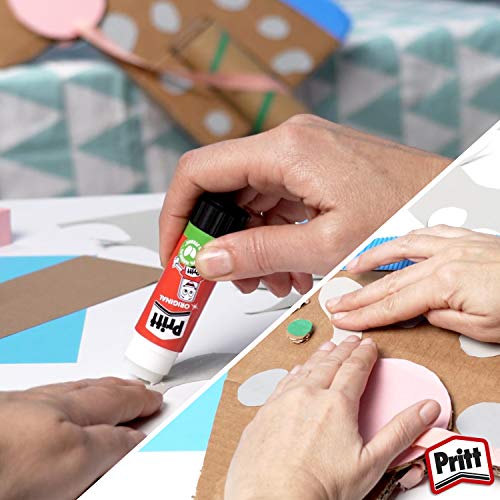 Pritt Barra Adhesiva, pegamento infantil seguro para niños para hacer manualidades, cola universal de adhesión fuerte para estuche escolar y oficina, 4x22 g Pritt Stick