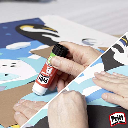 Pritt Barra Adhesiva, pegamento infantil seguro para niños para hacer manualidades, cola universal de adhesión fuerte para estuche escolar y oficina, 4x22 g Pritt Stick