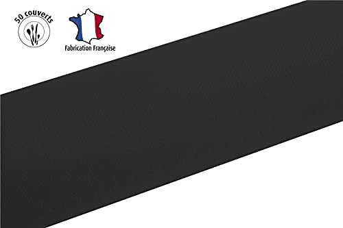 Pro Mantel – Ref R581521I – Mantel desechable en Rollo de 15 m de Largo x 1,20 m de Ancho – Color Negro – No Tejido Airlaid, Material Efecto Textil con una caída Cerca del Tejido.