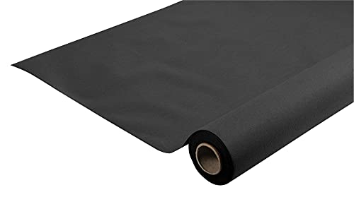 Pro Mantel – Ref R581521I – Mantel desechable en Rollo de 15 m de Largo x 1,20 m de Ancho – Color Negro – No Tejido Airlaid, Material Efecto Textil con una caída Cerca del Tejido.