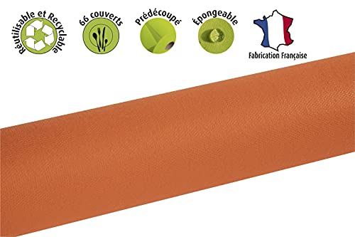 Pro Nappe Mantel – Ref R782043I – Mantel desechable de no Tejido spunbond – Rollo de 20 m de Largo x 1,20 m de Ancho – Color Naranja – Material Resistente al desgarro, Impermeable y Lavable