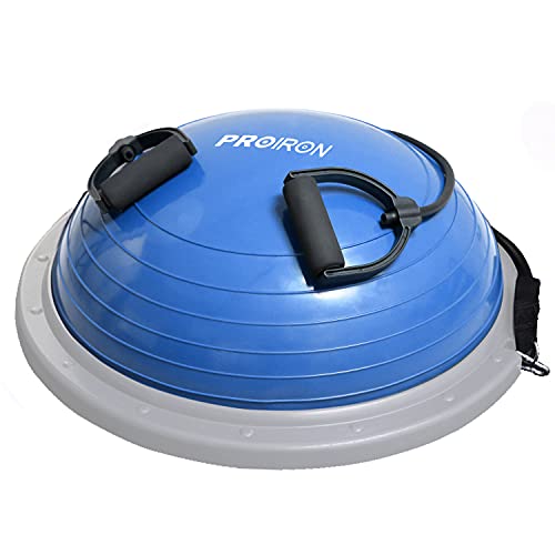 PROIRON Balance Trainer Ball Equilibrio Fitness Ø 60cm Bossu Media Pelota Equilibrio Soportar 300kg, Semiesfera Bozu Entrenamiento Bola con Inflador y Gomas, para Gimnasio Estabilidad Azul