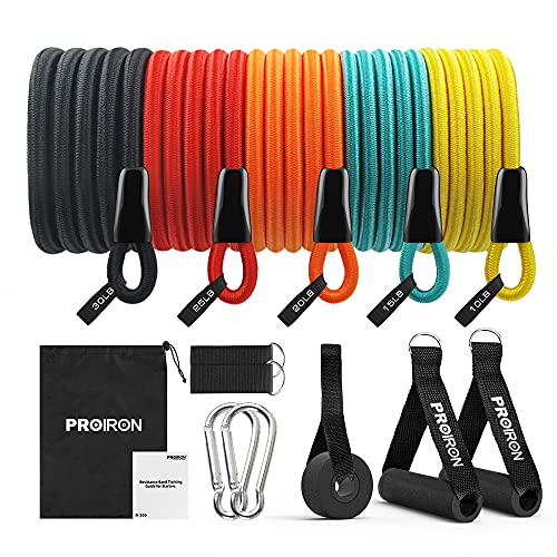 PROIRON Bandas de Resistencia,Banda elástica,Cuerda de Resistencia,Seda de látex, Set de Bandas,Tubos de Entrenamiento,Anti-Fractura,Accesorios Ricos，Construcción de músculo