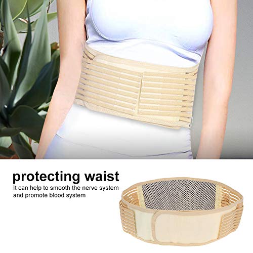 Protector de cintura, masaje con autocalentamiento Anti fatiga Alivio del dolor Protector de cintura Banda de cinturón Diseño de gancho y bucle Tejido elástico aplicable a hombres y mujeres