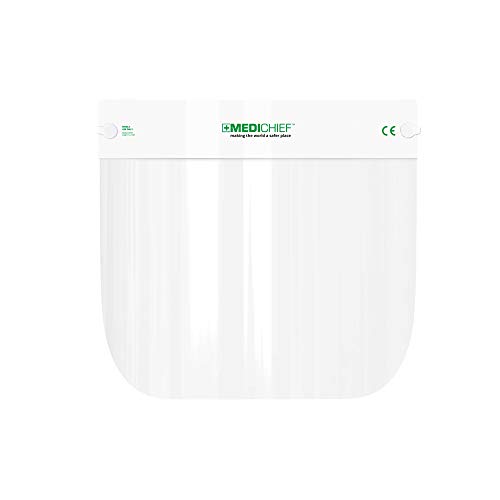 Protector Facial/Visor Facial Premium Medichief (Paquete de 10 Unidades) Visor Facial Completo, Protector Facial Transparente con Protección Antiempaño, Protector Facial de Seguridad Aprobado (MFS1)