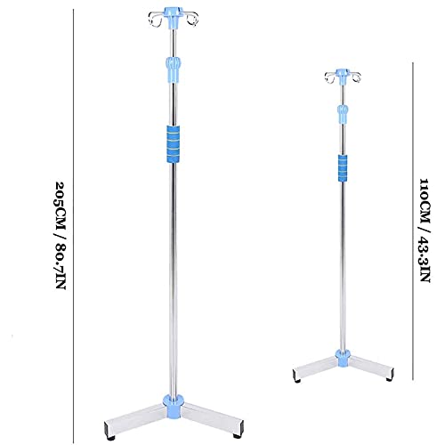 PRWERIF Portasueros Portátile, Soporte para portasueros con 4 Ganchos, Base de trípode para el hogar de Acero Inoxidable de pie Ajustable de Altura Ajustable