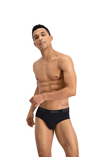 Puma Basic Brief 2P - Calzoncillos para hombre, color negro, talla M