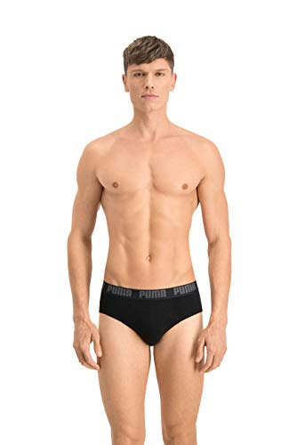 Puma Basic Brief 2P - Calzoncillos para hombre, color negro, talla M