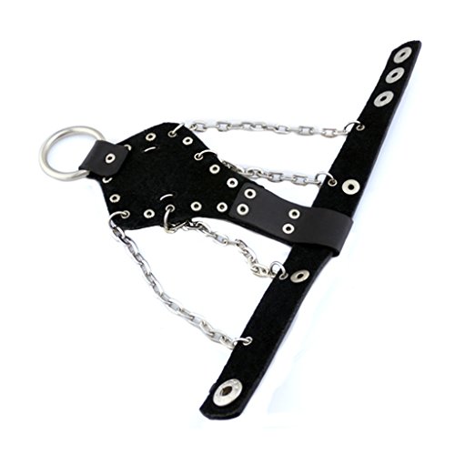 Punk Men's Biker Rivet Studs Cráneo De Cuero Skeleton Hand Chain Bracelet