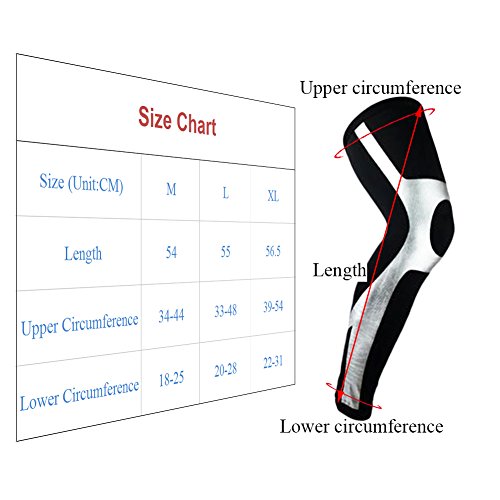 Qitun Calcetines de Compresion de Pierna Completa,Elástica Transpirable Como Leg Warmers/Accesorio de Ciclismo. (1 Paio) Rojo M