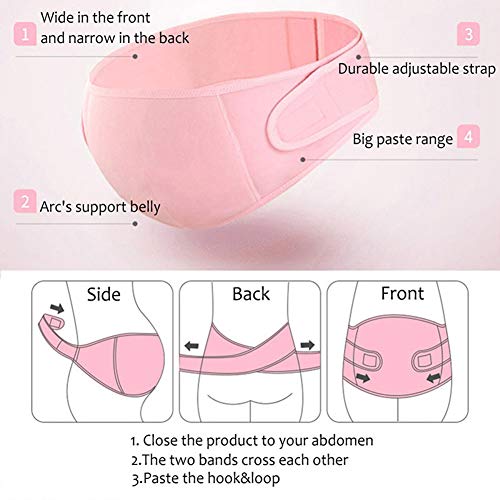 QLIGHA Cinturón de Apoyo para el Cuidado del Embarazo Banda posparto Envoltura de la Correa del Vientre del bebé con Material Transpirable Ajustable, analgésico para el Abdomen, 2 Piezas