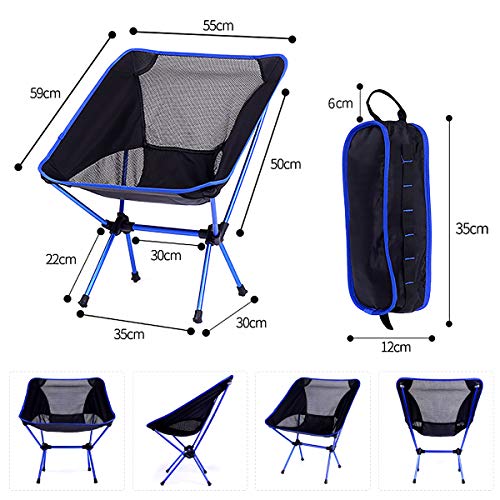 Queta Silla Camping Plegable de Aleación de Aluminio con Bolsa de Transporte Silla Excursión Ultraligera compacta para Barbacoa al Aire Libre Senderismo Picnic Pesca Playa (Tipo 1)