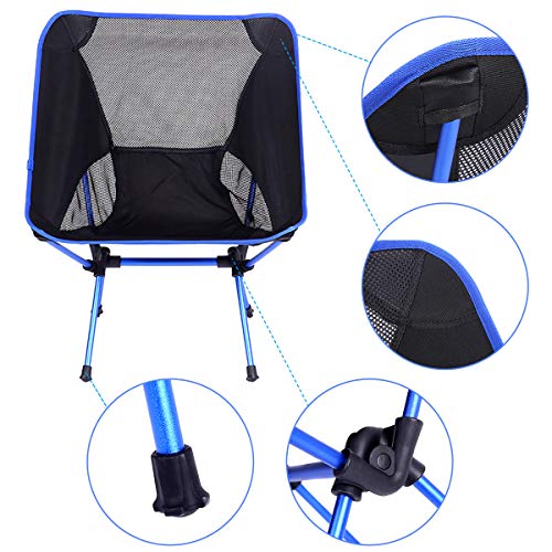 Queta Silla Camping Plegable de Aleación de Aluminio con Bolsa de Transporte Silla Excursión Ultraligera compacta para Barbacoa al Aire Libre Senderismo Picnic Pesca Playa (Tipo 1)