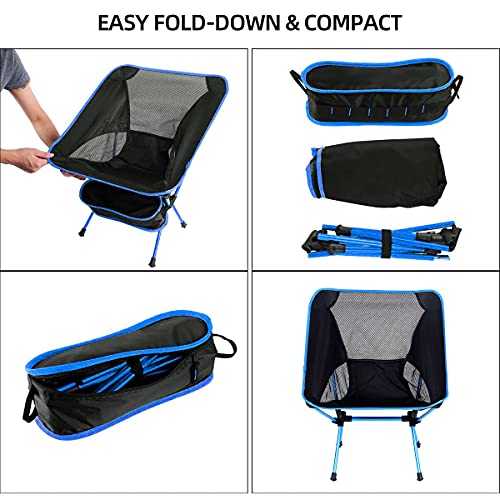 Queta Silla Camping Plegable de Aleación de Aluminio con Bolsa de Transporte Silla Excursión Ultraligera compacta para Barbacoa al Aire Libre Senderismo Picnic Pesca Playa (Tipo 1)