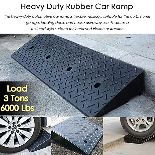 Rampa Rampas Rampa De Goma para Coche para Entrada De Garaje, Rampa De Entrada Extra Larga Pendiente para Silla De Ruedas, para Cortacésped/Coche Bajo Que Pasa por La Puerta (Size : 100x25cmx5cm)