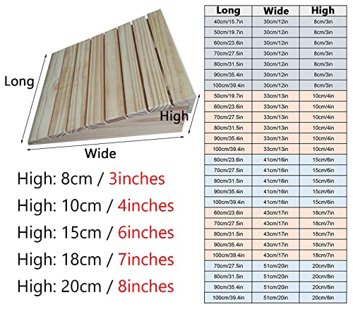 Rampa Rampas Rampa De Umbral De Puerta, De Madera Ligero Rampas De Entrada para La Casa, Rampa De Escalera Portátil 8/10/15/18/20 Cm De Alto, Silla De Ruedas/Andador