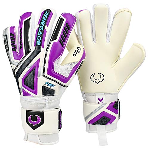 Renegade GK Fury UV2 Guantes de Portero con Pro-tek Protección Dedo | 4mm Giga Grip & 4mm Duratek | Guantes Portero Niño (Talla 7, Niños, Negative Cut, Level 4)