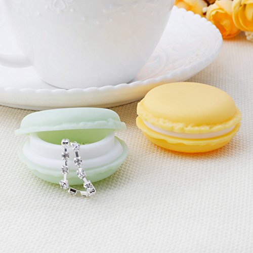 RG-FA Lindo Macaron Cake Forma Caja Pendientes Anillo Collar Joyería Almacenamiento Vitrina - Rosa