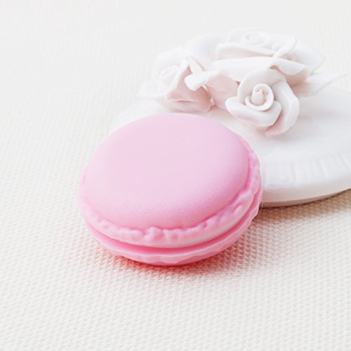 RG-FA Lindo Macaron Cake Forma Caja Pendientes Anillo Collar Joyería Almacenamiento Vitrina - Rosa