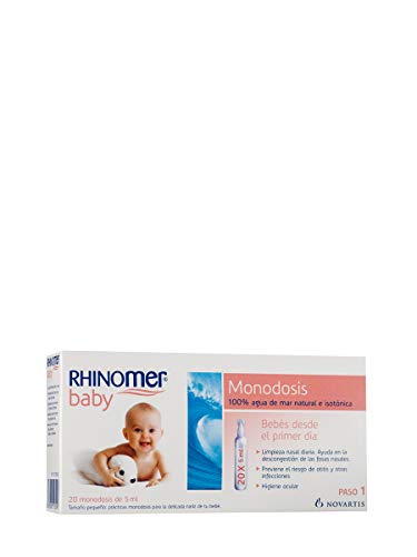 Rhinomer Baby, 100% Agua de Mar Natural e Isotónica, Monodosis 20 x 5 ml