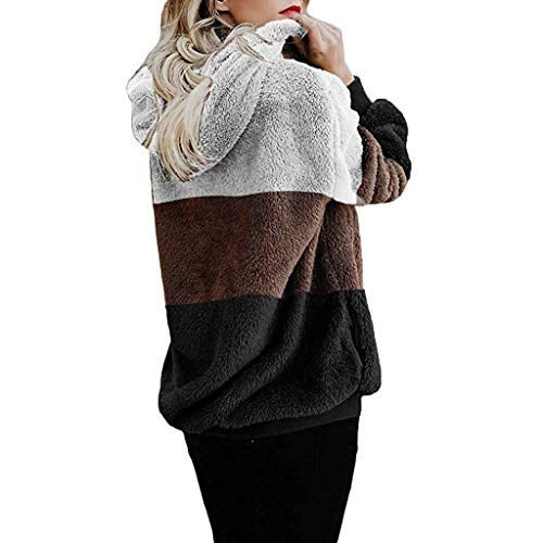 riou Mujeres Sudaderas con Capucha Manga Larga Suéter con Bolsillo Suelto Abrigo con Cremallera Blusa Cordón Tops Otoño Invierno Remata Suave y Confortable Pullover Cálido El nuevo