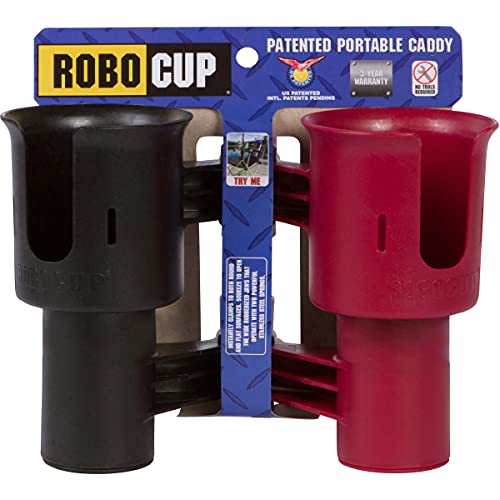 Robo Cup portavasos para la Barra de Bebidas caña de Pescar en Barco Playa Carrito de Golf Silla de Ruedas Andador Baquetas micrófono Rojo y Negro