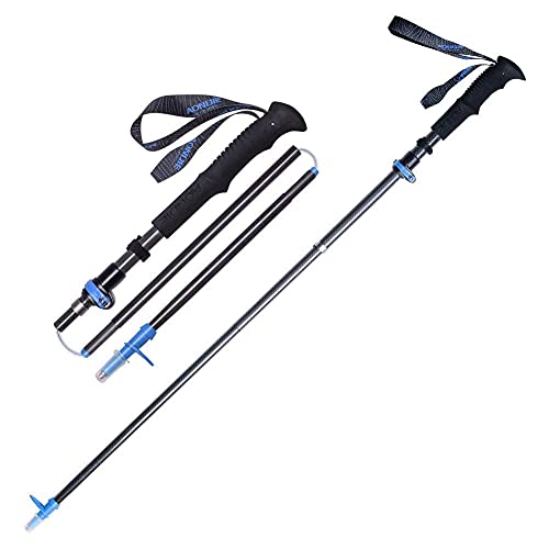 RTYUI Bastones De Trekking Telescópico Eva Reposamanos Fibra De Carbono Plegable Trekking Senderismo Montañismo Ultraligero Trekking Muletas 2Pcs