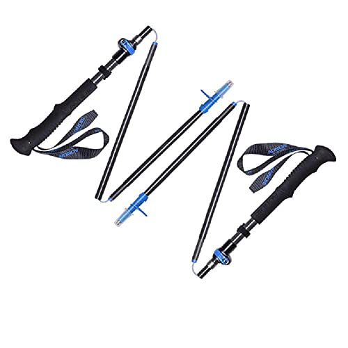 RTYUI Bastones De Trekking Telescópico Eva Reposamanos Fibra De Carbono Plegable Trekking Senderismo Montañismo Ultraligero Trekking Muletas 2Pcs