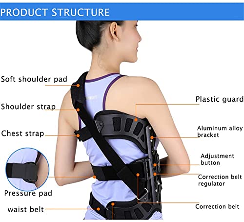 RTYUIO Corrector de Postura para escoliosis , órtesis Auxiliar espinal Ajustable , para Hombres y Mujeres, Adultos. Fijación posoperatoria de escoliosis.