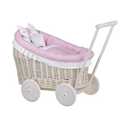 S de wicker24 un Carro, una Cama para Carro de Mimbre, Cesta de Mimbre, Juguetes de Mimbre, muñecas muñeca Carro, Mimbre Carro