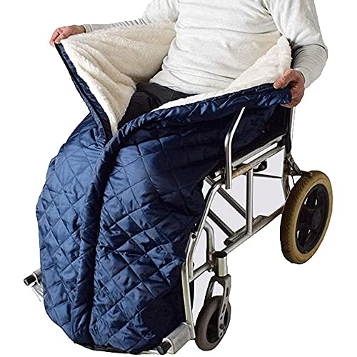 Saco para Silla de Ruedas，Silla De Ruedas Manta Siamés Semi Envuelto Accesorios a Prueba De Viento Patas Y Pies De Invierno De Felpa Gruesa Espalda Cubierta Fría Y Cálida Manta De Regazo Liviana