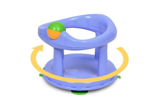 Safety 1st 360 ° asiento de baño giratorio, asiento ergonómico para la bañera con rollball y 4 ventosas, utilizable desde aprox.6 meses hasta un máximo de 10 kg, pastel, azul claro, 32110009