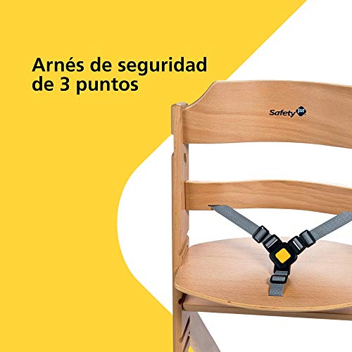 Safety 1st Timba Silla Alta Ajustable, Marrón (Natural Wood), 6 Meses-10 Años (máx 30 kg)