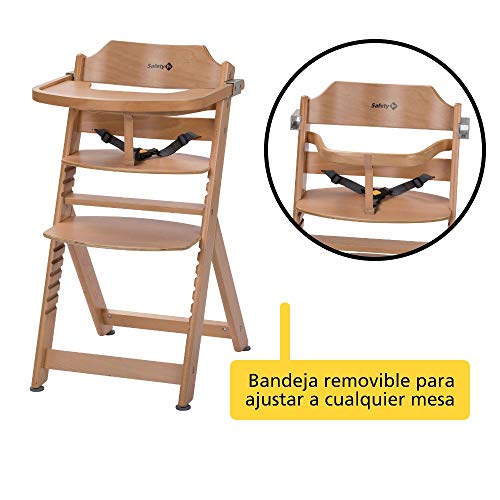 Safety 1st Timba Silla Alta Ajustable, Marrón (Natural Wood), 6 Meses-10 Años (máx 30 kg)