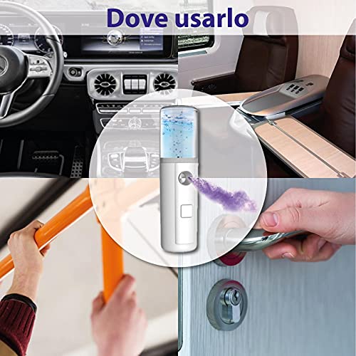 SaniTask - Nebulizador portátil profesional, USB, esterilizador rápido para todos los entornos, coche, casa, smartphone, objetos, superficies desinfectantes, líquido alcohólico