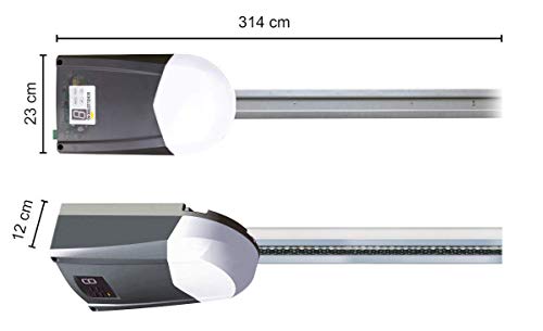 Schellenberg 60911 Motor Puerta Garaje basculante 10m², con Fuerza 600 N, Incl. 2 mandos a Distancia y desbloqueo de Emergencia, Smart Drive 10 / Superficie 10 m²