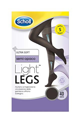 Scholl collant – mujer compresión graduada Light Legs 40 den, L, Color Negro – 1 PAR