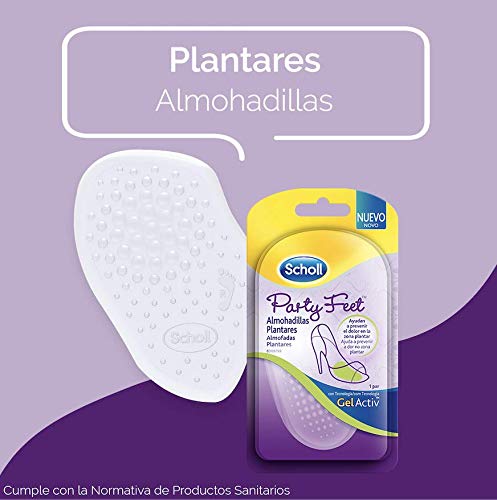 Scholl Party Feet, almohadillas plantares con tecnología Gel Activ, amortiguación y protección de la planta del pie, 2 almohadillas