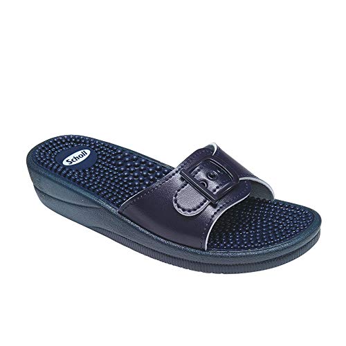 Scholl Talla 41 Azul Marino New Masaje Fitness Sandalias