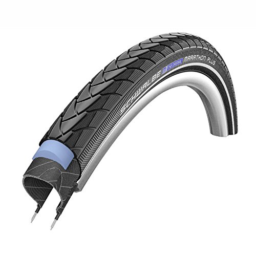 Schwalbe Reifen Marathon Plus SmartGuard Pneumatico, Unisex, Schwarz mit reflektierendem Streifen, 28x1 1/4 700x32C