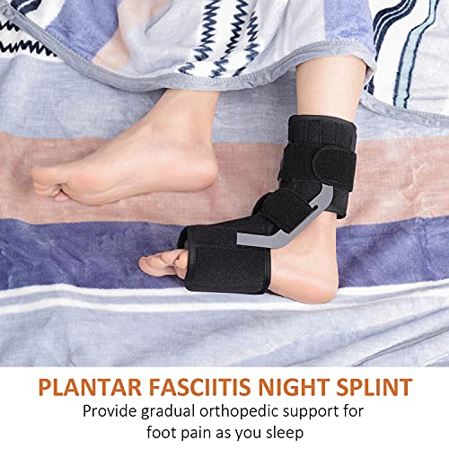 Scurnhau Férula Fascitis Plantar Nocturna, Soporte de pie Para Mujeres y Hombres que se Adapta al pie Izquierdo o Derecho, Soporte Para Tendinitis de Aquiles, Fractura por Estrés, pie Caído,L