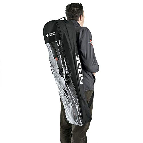 SEAC Apnea Mochila Bolsa de Hombro Soporte de Sello de Cola Larga, 95x21x16 cm, Unisex-Adult, Negro